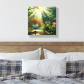 Pfauenkunst Leinwanddruck (Insitu (Schlafzimmer))