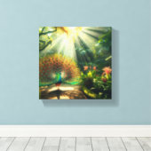 Pfauenkunst Leinwanddruck (Insitu (Holzboden))