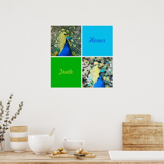 Pfauenkunst Poster (Küche)