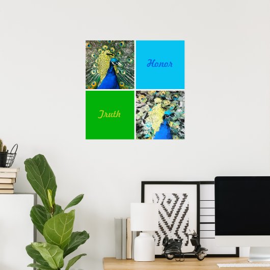Pfauenkunst Poster (Heimbüro)