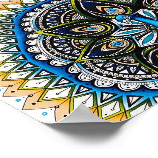 Pfauenkunst Poster (Ecke)