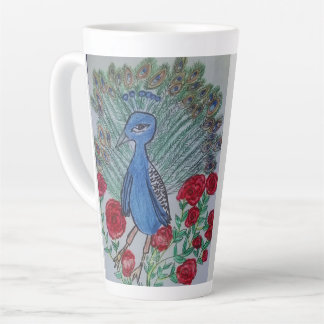 Pfauenliebesrosenzeichnung  milchtasse