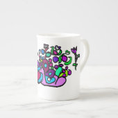 Pfauenlila Rosen Porzellantasse (Vorderseite Rechts)