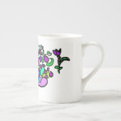 Pfauenlila Rosen Porzellantasse (Rechts)