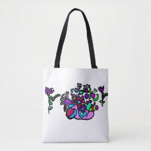 Pfauenlila Rosen Tasche