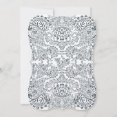 Pfauenlove-Hochzeit der Navy Einladung (Rückseite)