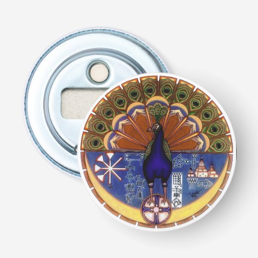 Pfauenmagnet Flaschenöffner (Vorderseite)