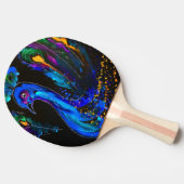 Pfauenmalerei Tischtennis Schläger (Seitenansicht)