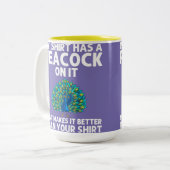 Pfauenmänner Pfau Liebling Vogel Angst Zweifarbige Tasse (Vorderseite Links)