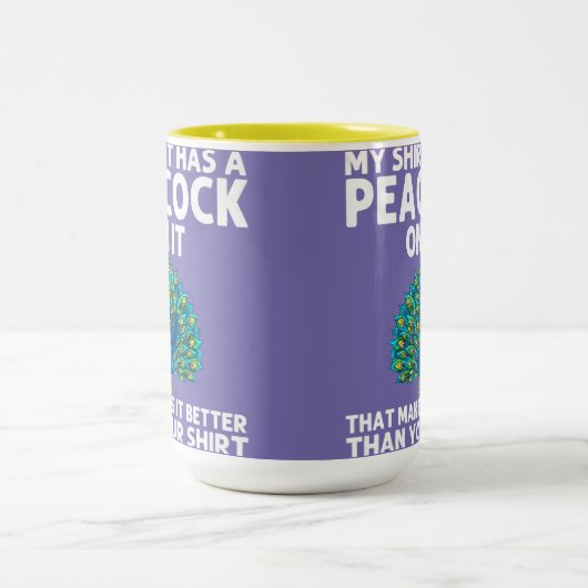 Pfauenmänner Pfau Liebling Vogel Angst Zweifarbige Tasse (Mittel)