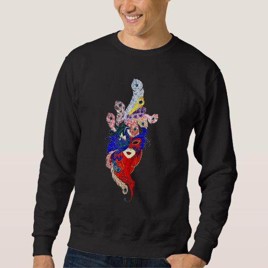 Pfauenmaske Sweatshirt (Vorderseite)