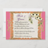 Pfauenmasquerade Maskenball - Save the Date Karte (Rückseite)