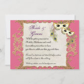 Pfauenmasquerade Maskenball - Save the Date Karte (Rückseite)