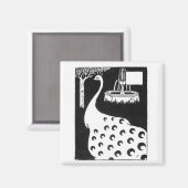 Pfauenmotiv von "Le Morte d'Arthur" (litho) Magnet (Vorderseite/Rückseite)