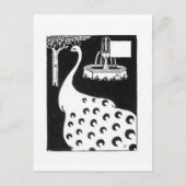 Pfauenmotiv von "Le Morte d'Arthur" (litho) Postkarte (Vorderseite)