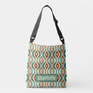 Pfauenmuster Aquamarine Personalisierte Crossbody- Tragetaschen Mit Langen Trägern