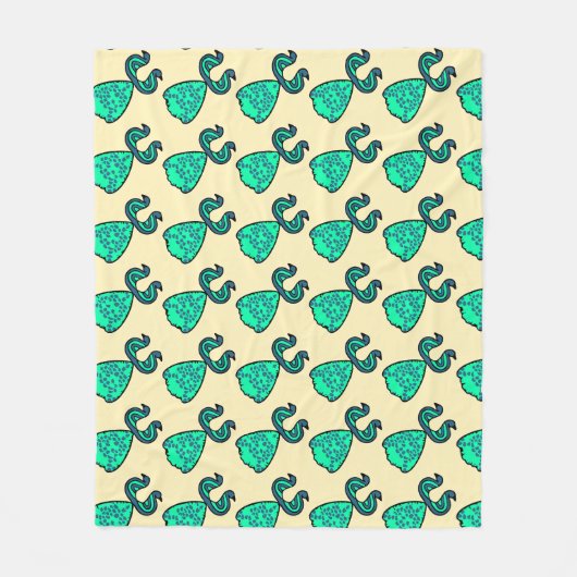 Pfauenmuster-Design Fleecedecke (Vorderseite)