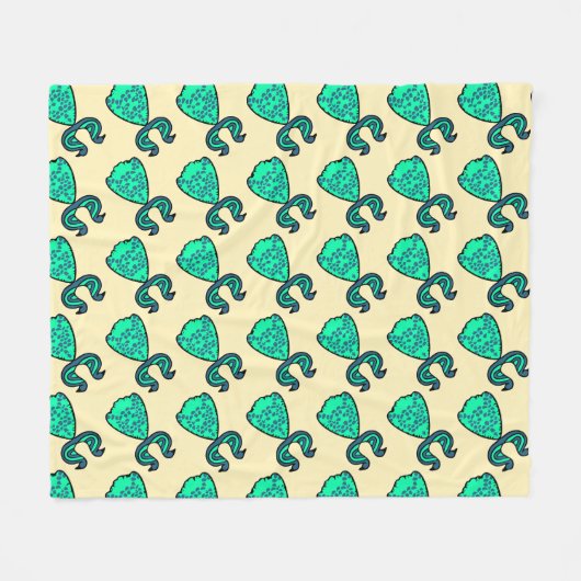 Pfauenmuster-Design Fleecedecke (Vorderseite (Horizontal))