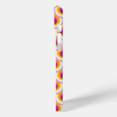 Pfauenmuster gelb rosa Namenskoffer Case-Mate iPhone Hülle (Rückseite / Links)