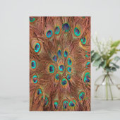 Pfauenmuster Hintergrund Briefpapier (Stehend Vorderseite)