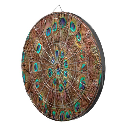 Pfauenmuster Hintergrund Dartscheibe (Vorderseite rechts)