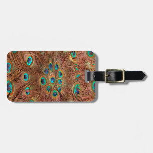 Pfauenmuster Hintergrund Gepäckanhänger