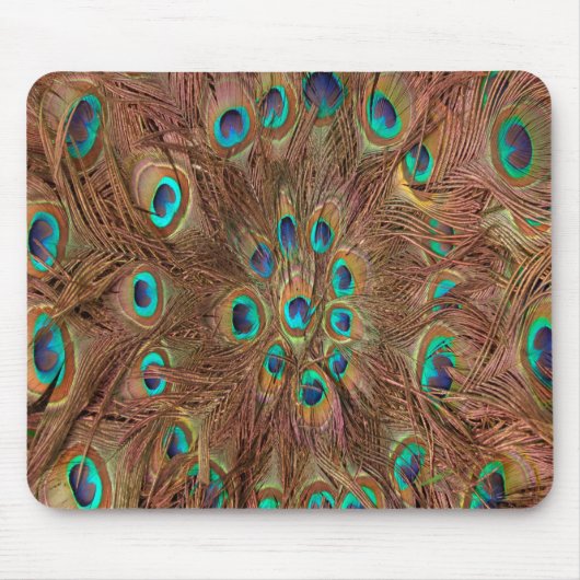 Pfauenmuster Hintergrund Mousepad (Vorne)