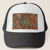 Pfauenmuster Hintergrund Truckerkappe (Vorderseite)