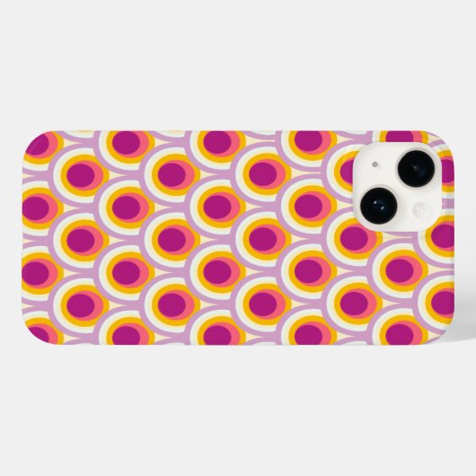 Pfauenmuster in hellrosa gelb Case-Mate iPhone hülle (Rückseite (Horizontal))