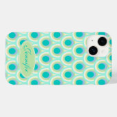 Pfauenmuster Minze Aqua Green Name Case-Mate iPhone Hülle (Rückseite (Horizontal))