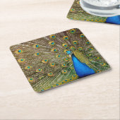 Pfauenmuster Pfauengeflecht Malerei Tier Ar Rechteckiger Pappuntersetzer (angewinkelt)