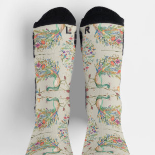 Pfauenmuster, schöne tropische Blumensocken Socken