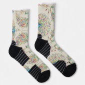 Pfauenmuster, schöne tropische Blumensocken Socken (Rechts)