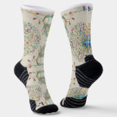 Pfauenmuster, schöne tropische Blumensocken Socken (Gewinkelt)