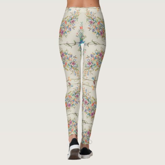 Pfauenmuster, schönes tropisches Flora Leggings (Rückseite)