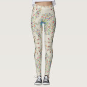 Pfauenmuster, schönes tropisches Flora Leggings (Vorderseite)