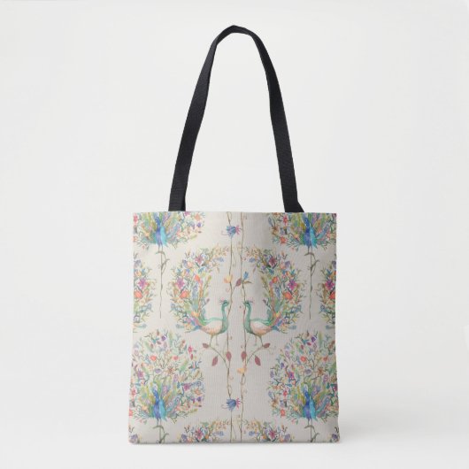 Pfauenmuster, schönes tropisches Flora Tasche (Vorderseite)