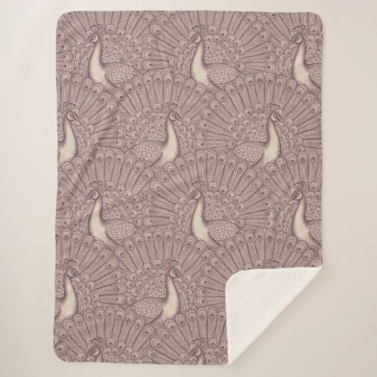 Pfauenmuster Sherpadecke (Vorderseite)
