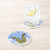 Pfauenpaare Art individualisierter tierischer Unte Sandstein Untersetzer (Seite)