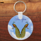 Pfauenpaare I Liebe Sie Schlüsselanhänger (Vorderseite)