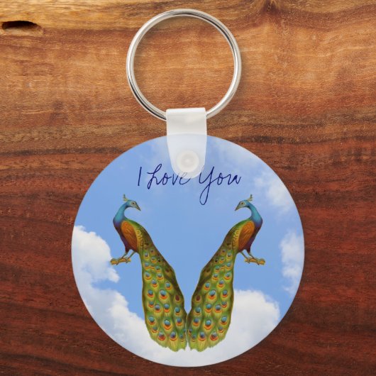 Pfauenpaare I Liebe Sie Schlüsselanhänger (Vorderseite)