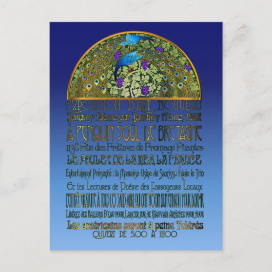 Pfauenpaare Postkarte (Vorderseite)