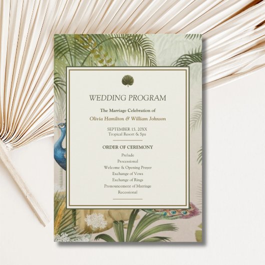 Pfauenpalmen-Hochzeitsprogramm Programm