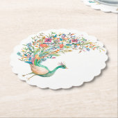 Pfauenpapier-Round-Untersetzer Untersetzer (angewinkelt)