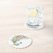 Pfauenpapier-Round-Untersetzer Untersetzer (Vor Ort)