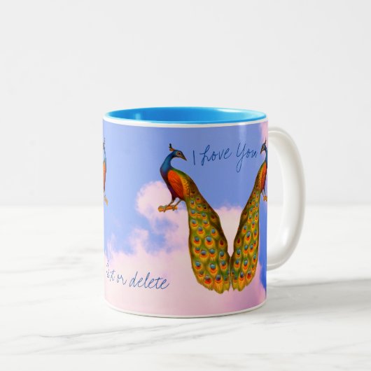 Pfauenparadies Art I Liebe Sie Personalisiert Zweifarbige Tasse (VorderseiteRechts)