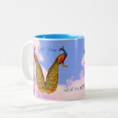 Pfauenparadies Art I Liebe Sie Personalisiert Zweifarbige Tasse (Vorderseite Links)