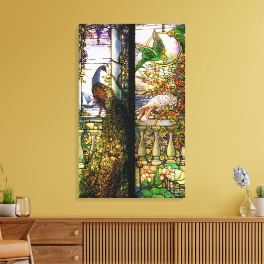 Pfauenparrot Bird gesteinigte gläserne Leinwand (Insitu (Wohnzimmer))