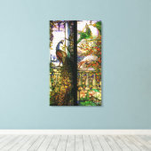 Pfauenparrot Bird gesteinigte gläserne Leinwand (Insitu (Holzboden))