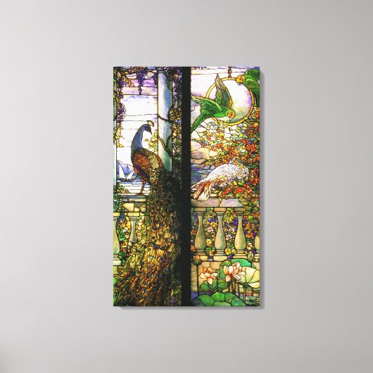 Pfauenparrot Bird gesteinigte gläserne Leinwand (Vorderseite)